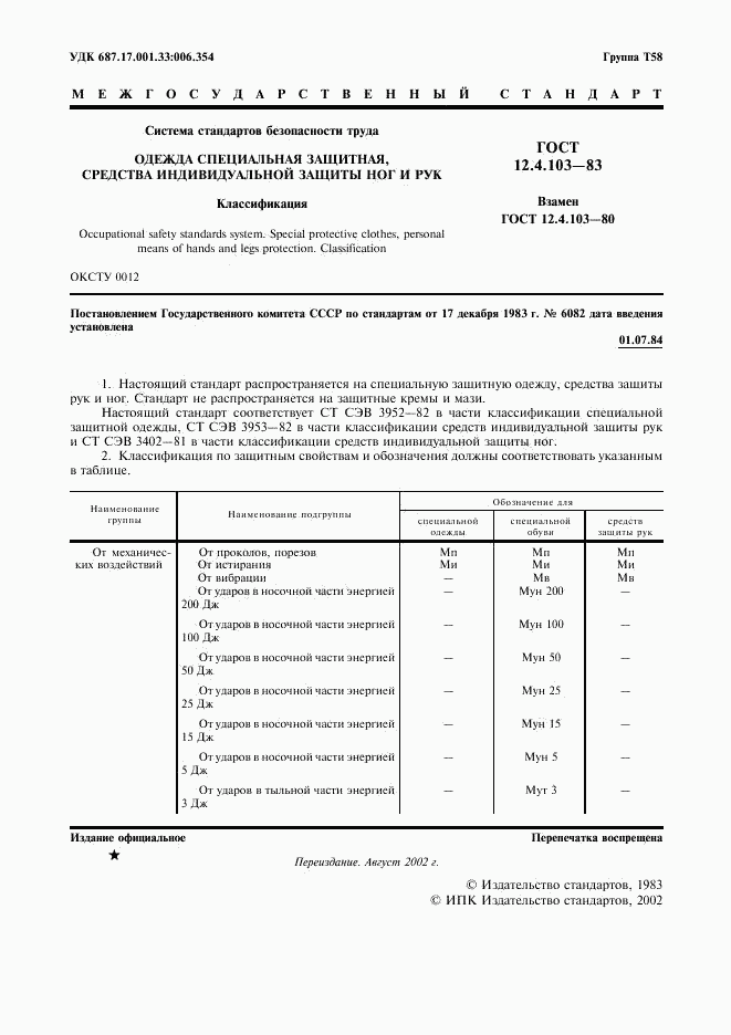 ГОСТ 12.4.103-83, страница 2