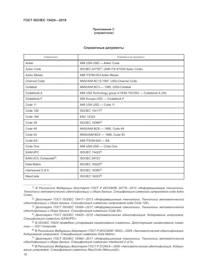 ГОСТ ISO/IEC 15424-2018, страница 22