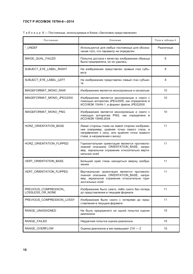 ГОСТ Р ИСО/МЭК 19794-6-2014, страница 20