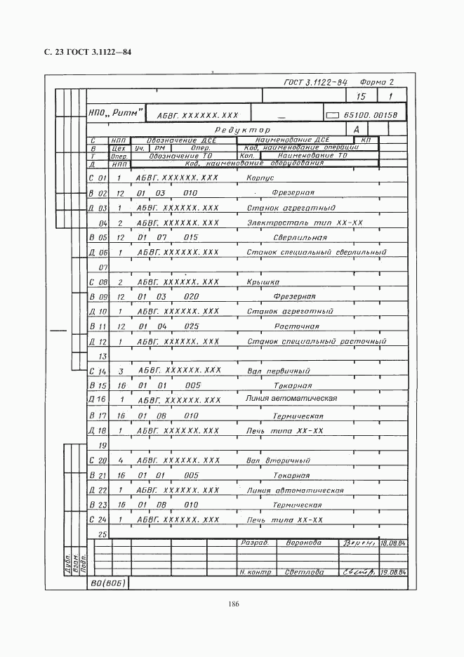 ГОСТ 3.1122-84, страница 23