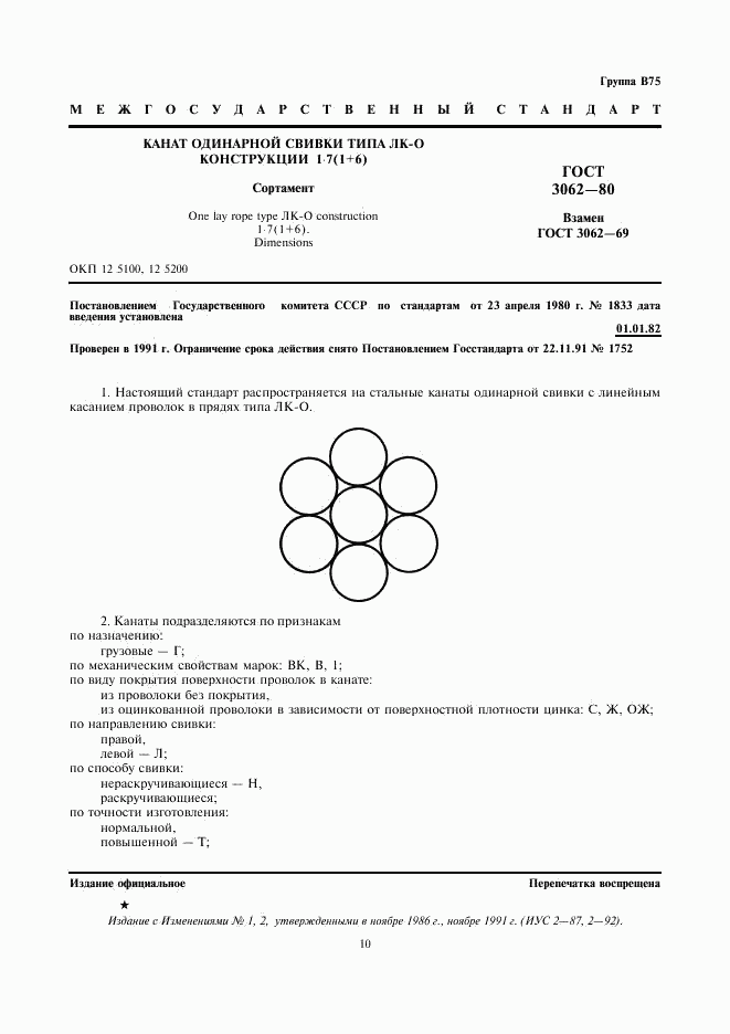 ГОСТ 3062-80, страница 1