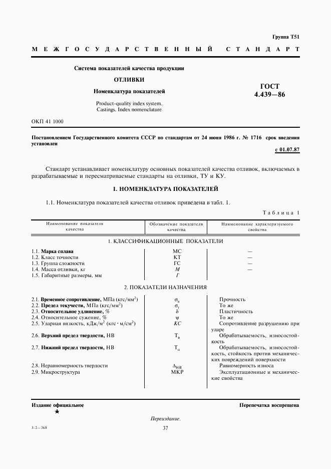 ГОСТ 4.439-86, страница 1