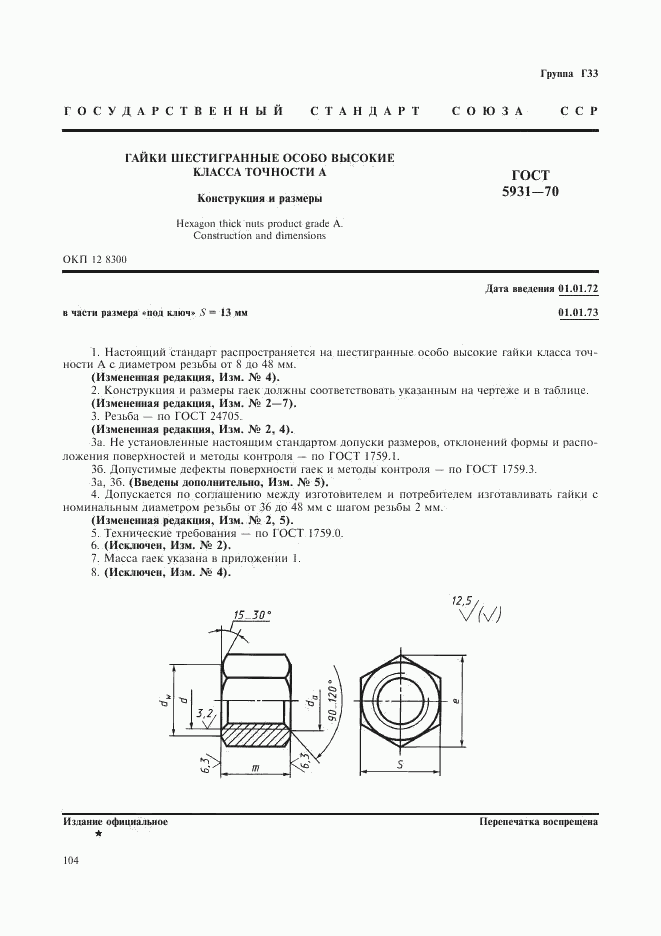 ГОСТ 5931-70, страница 1