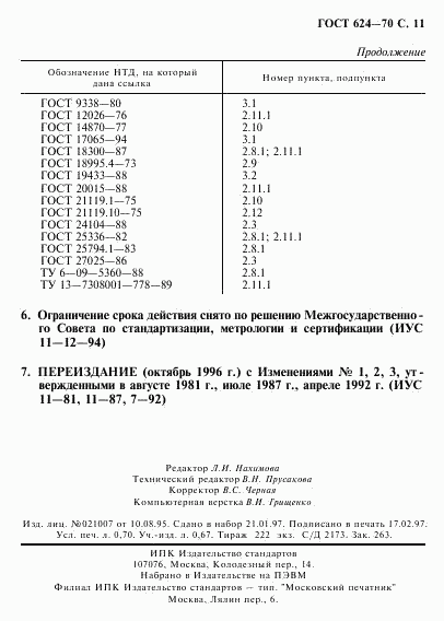 ГОСТ 624-70, страница 12