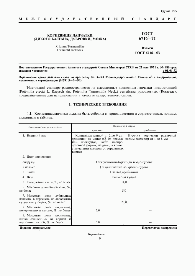 ГОСТ 6716-71, страница 1