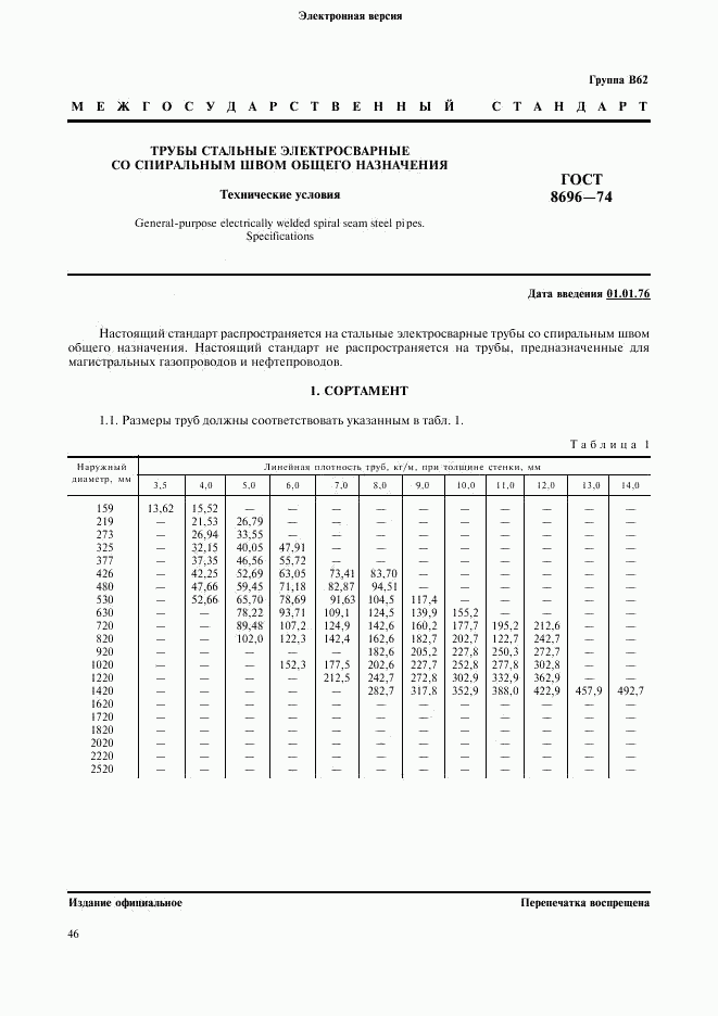 ГОСТ 8696-74, страница 1